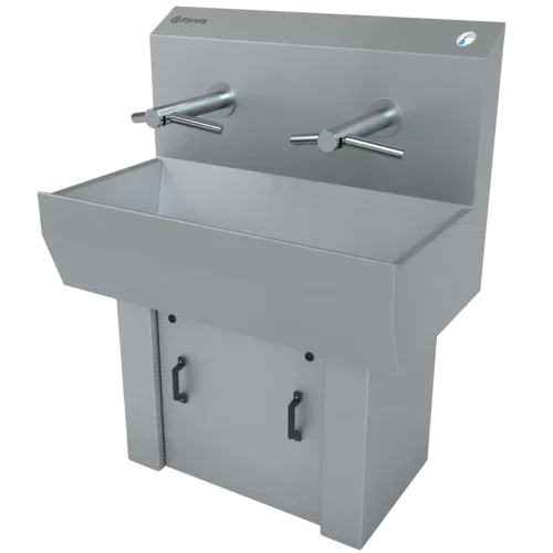 Wash basins with hand dryer