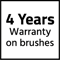 4 years warranty on brushes