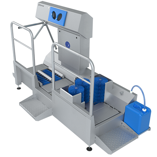 Sole cleaning, hand disinfection and shaft cleaning