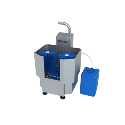 Compact boot sole and shaft cleaning equipment
