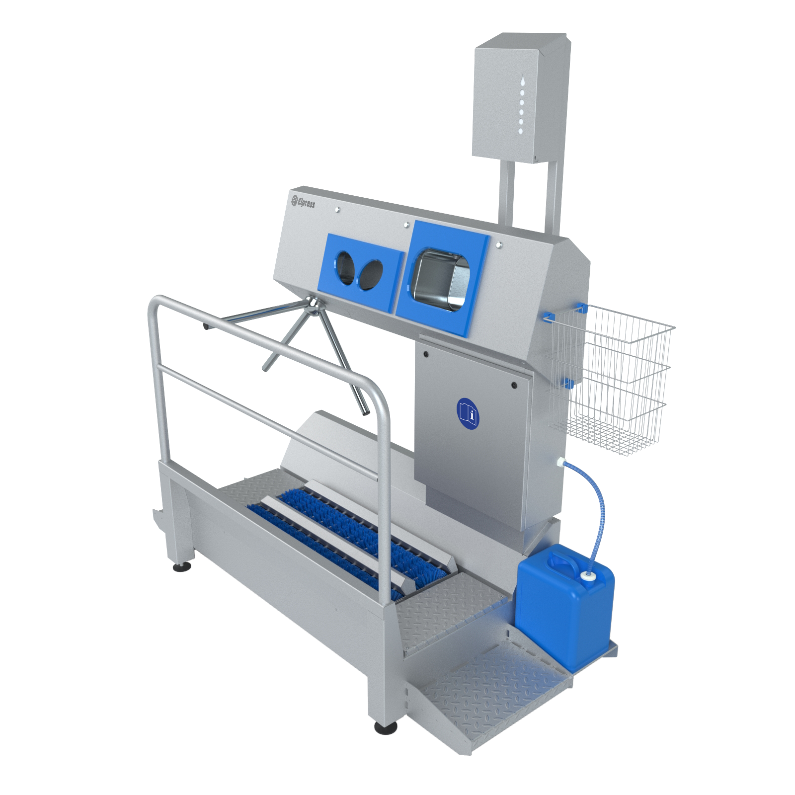 Sole cleaning / disinfection, hand washing, drying and disinfect Elpress